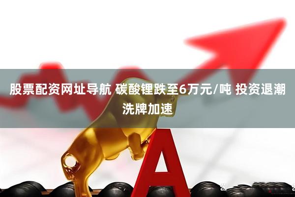 股票配资网址导航 碳酸锂跌至6万元/吨 投资退潮洗牌加速